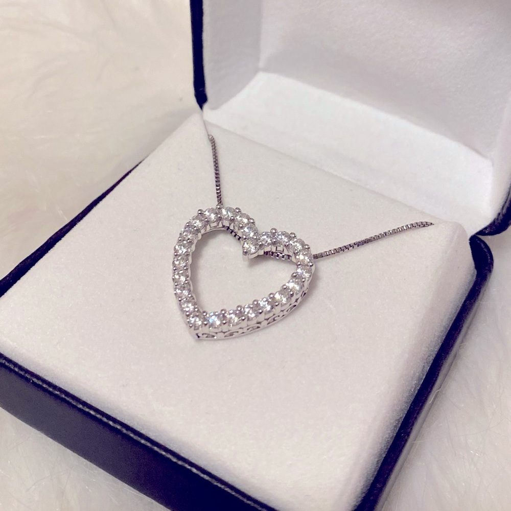 Balentino Swarovski Zirconia Heart Necklace